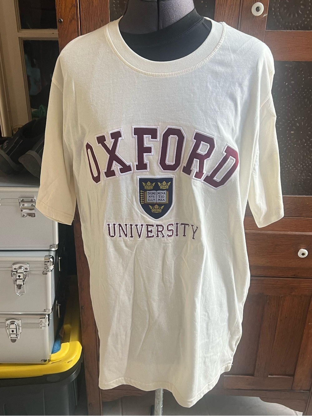 Oxford University Cream Graphic Tee size XL